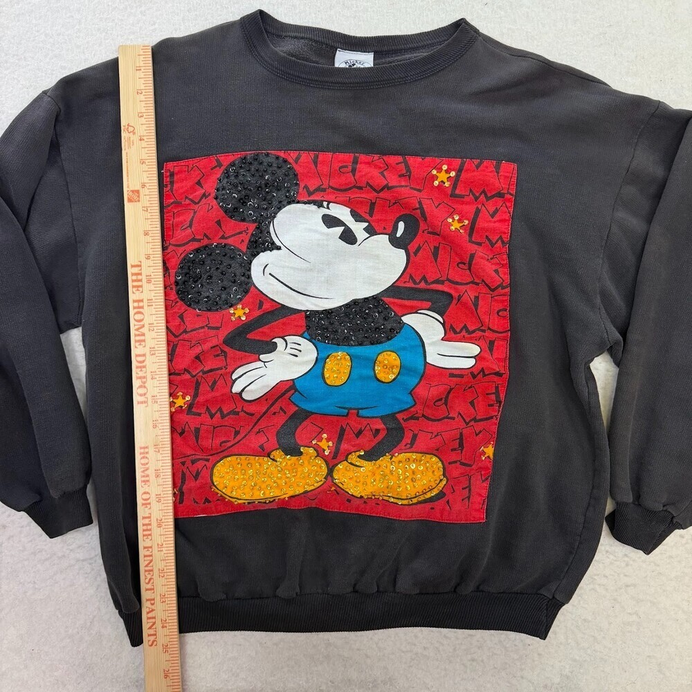 Vtg Mickey Mouse Walt Disney JG Hook Sequins Crewneck Sweatshirt Size M USA Made - Picture 6 of 7